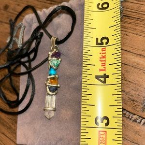 Crystal charm necklace, adjustable in length